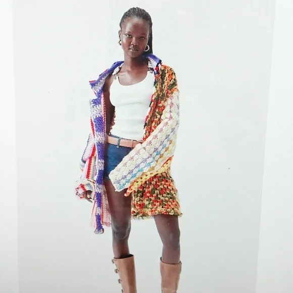 Urban renewal crochet blanket jacket - Picture 2 of 11